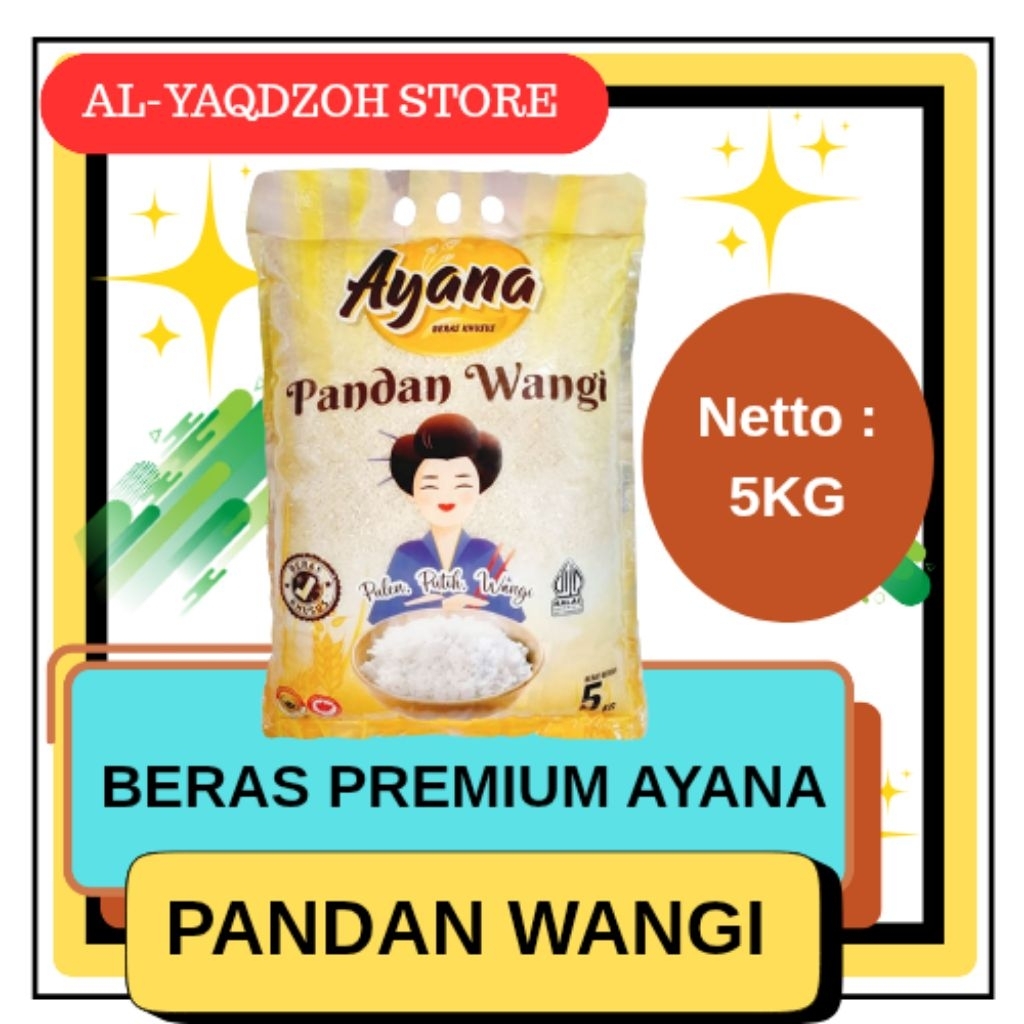 

Beras KHUSUS | Beras AYANA Pandan Wangi 5kg | Pulen & beraroma Khas Pandan