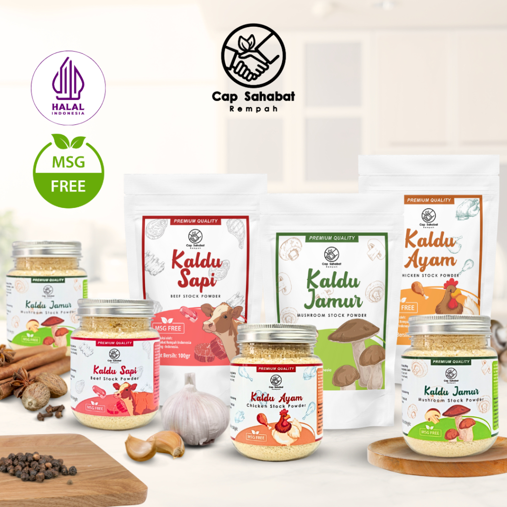 

Kaldu Jamur No MSG / Kaldu Ayam No MSG / Totole / Rempah / JSR 100% PREMIUM QUALITY