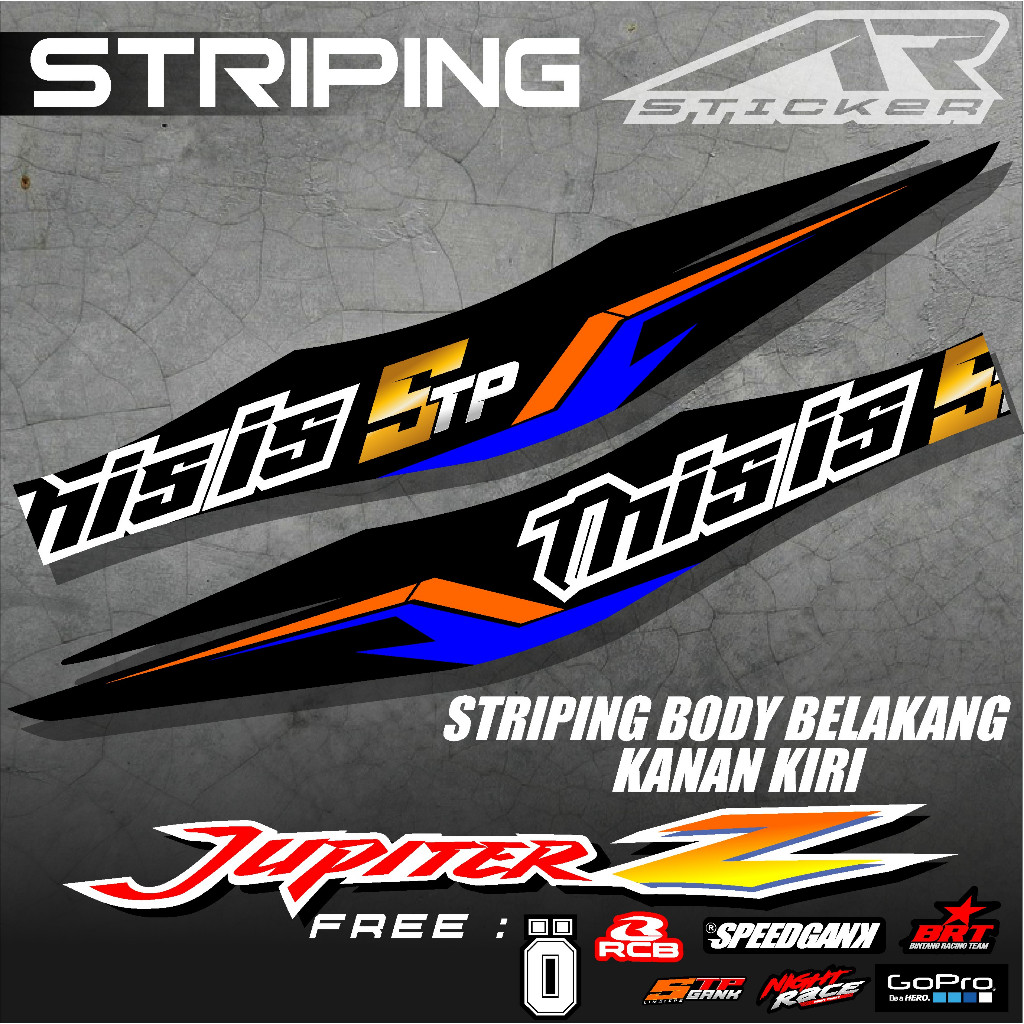 Stiker Striping Motor Jupiter Z Burhan Solo Style Racing Sticker Jupiter Z Anti Pudar Lis 5TP