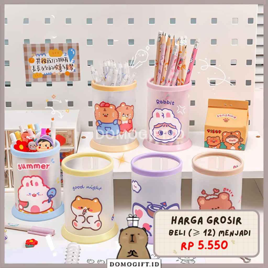 

Tempat Pena Pensil Kotak Pulpen Lipat Bulat Motif Cartoon KP13