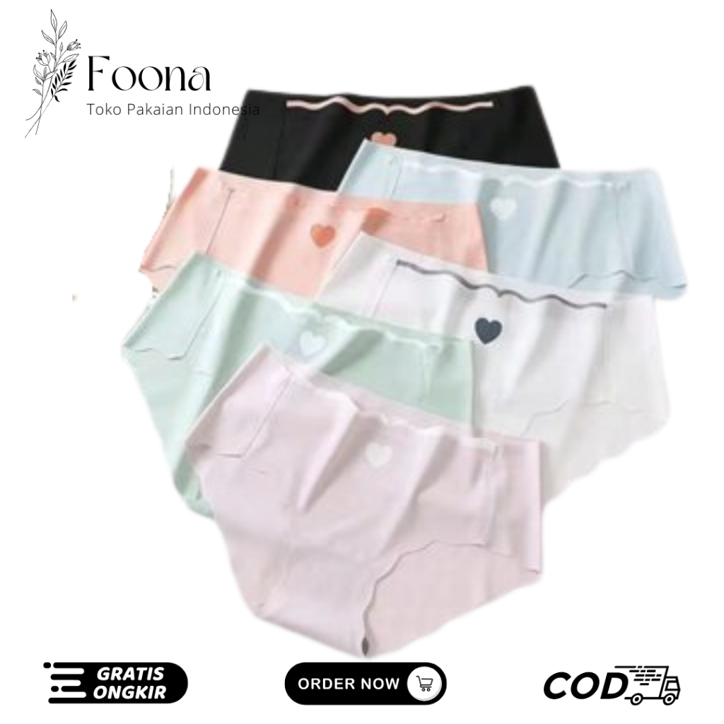 Foona - CD502 Celana Dalam Wanita Es Sutra Seamless wanita sorex CD