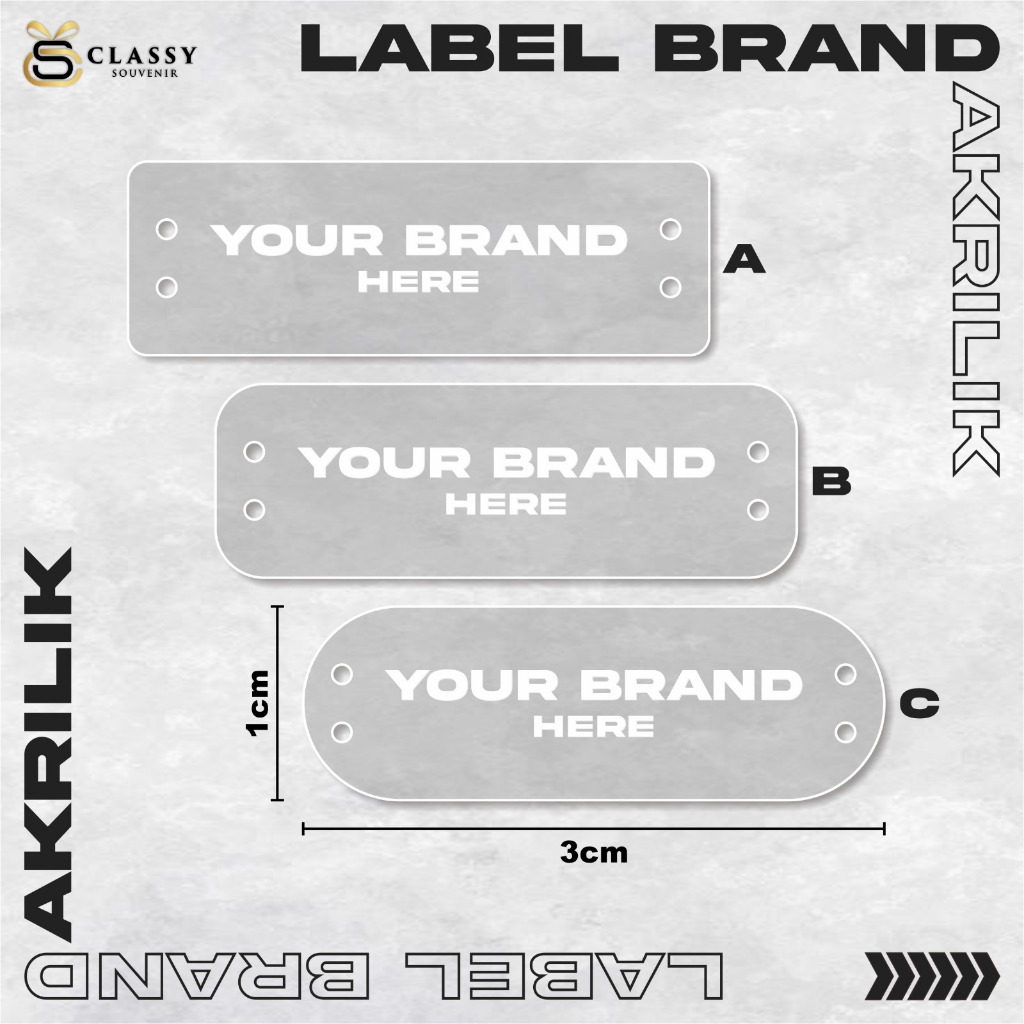 LABEL BRAND AKRILIK - LABEL BAJU AKRILIK CUSTOM - LABEL NAMA HIJAB BENING