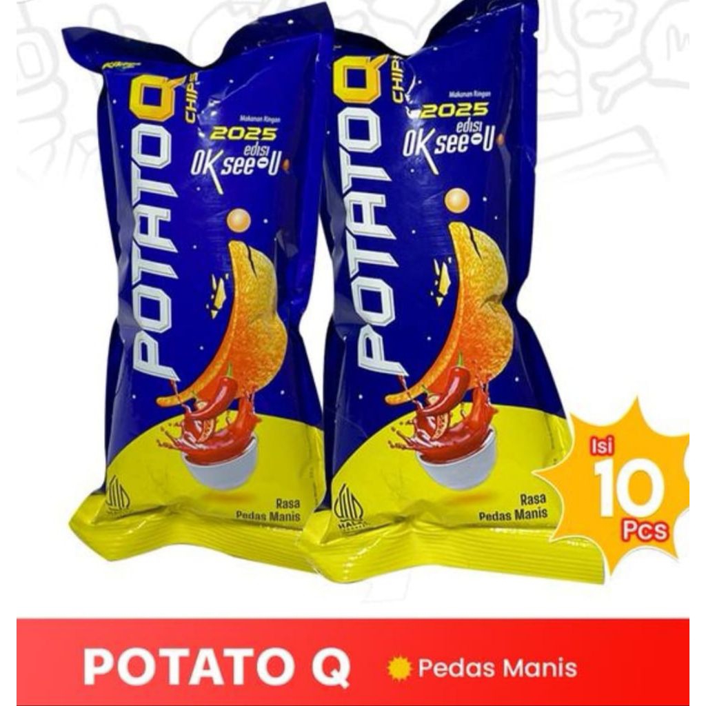 

Potato Q chips 22gr * 50bks per dus