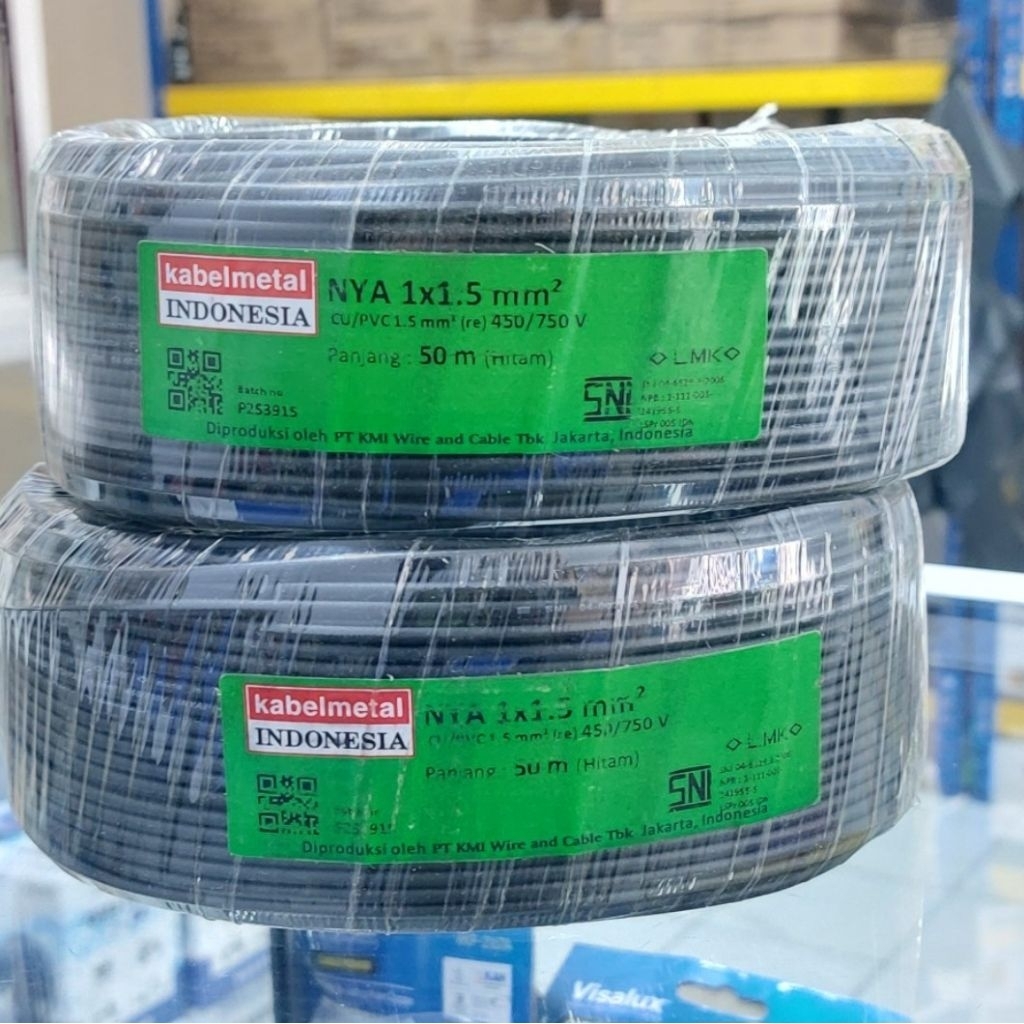 NYA 1,5 Black 50Mtr Metal Indonesia