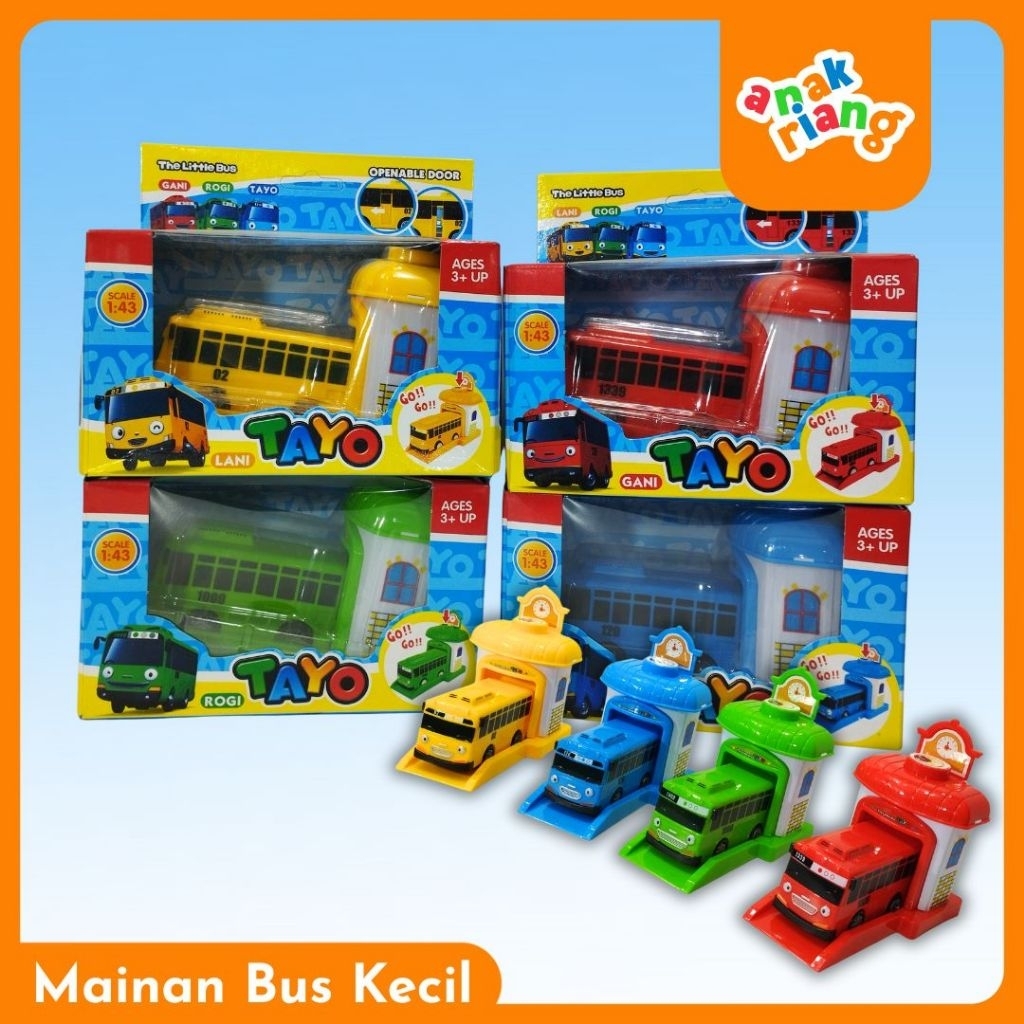 Mainan Bus Tayo Kecil – Set Bus Anak Skala 1:43 | Bisa Jalan & Pintu Bisa Dibuka