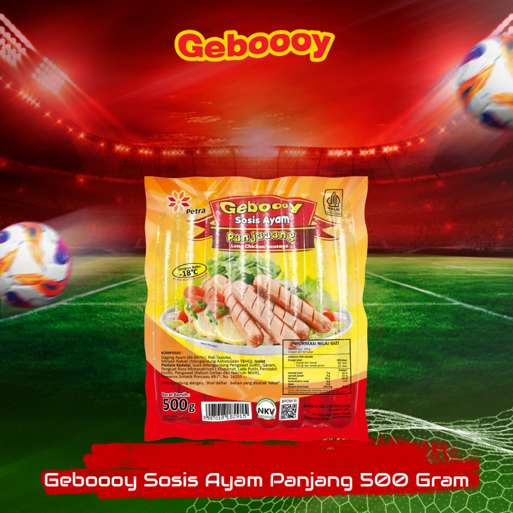 

Gebooy Sosis Ayam Panjang Putih 500 Gram