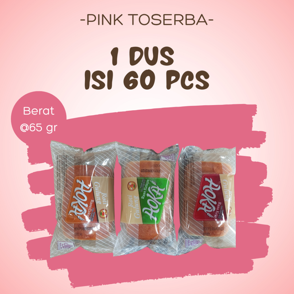 

[PINK] Aoka Roti Gulung 1 Dus isi 60pcs - 60gram (Bisa Mix Rasa)