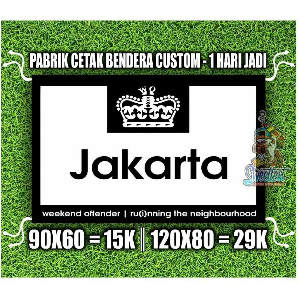 READY STOK + FREE STICKER, BENDERA PERSIJA JAKARTA, BENDERA PRINTING PERSIJA, MINIFLAG PERSIJA, GIAN