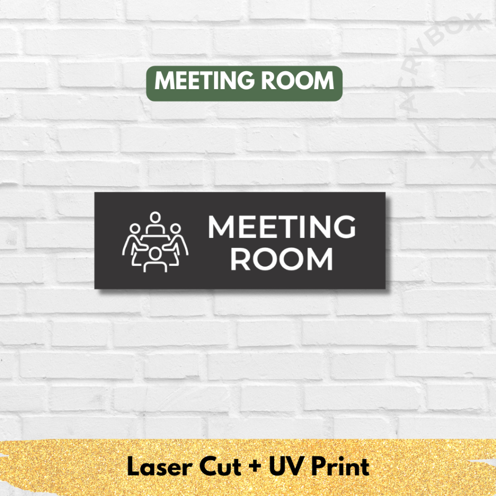 

Sign Acrylic Meeting Room Kantor | Akrilik Signage Office Meeting Room UV Print