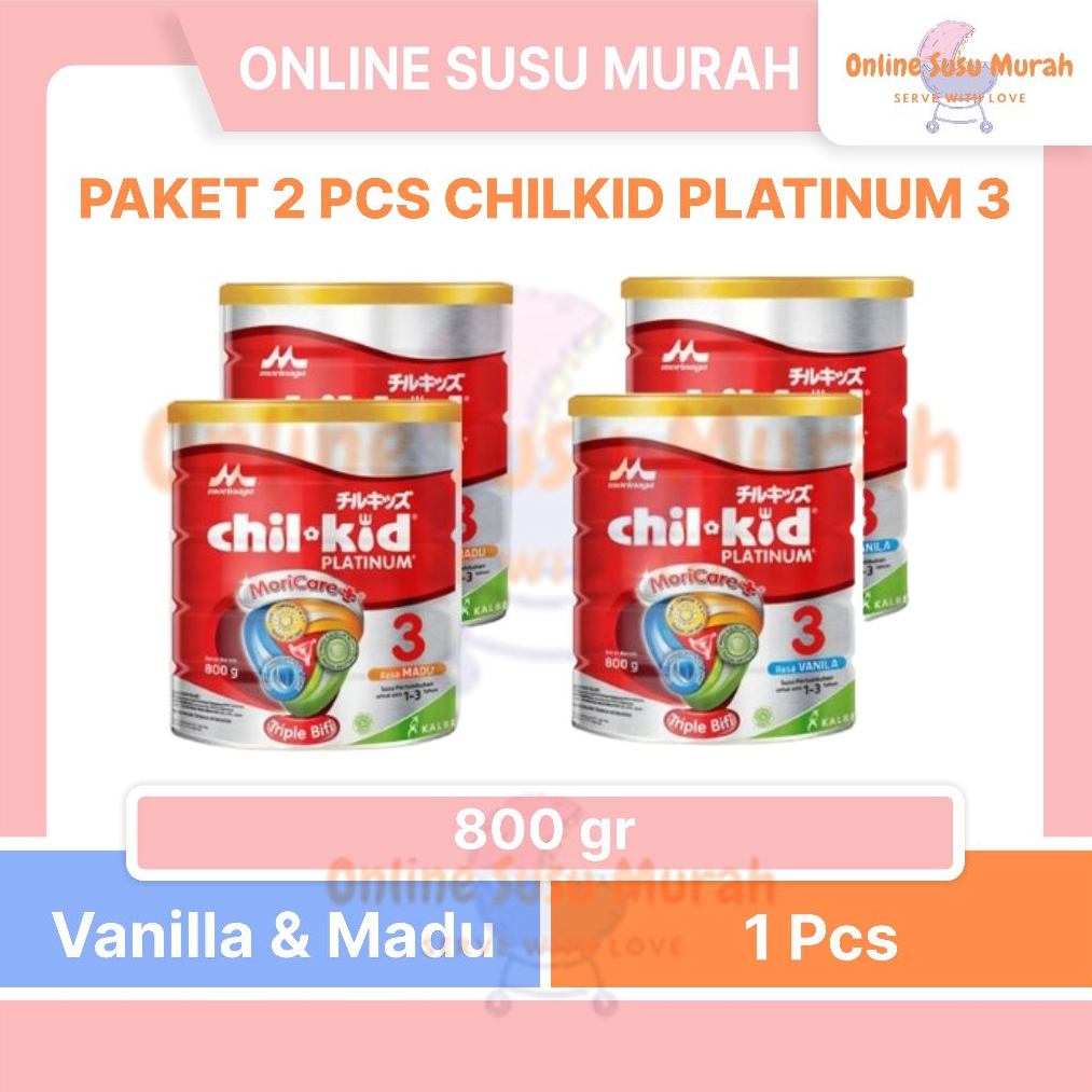 TB - CHILKID PLATINUM 800 GRAM PAKET 2 KALENG CHIL KID 800GR MORINAGA USIA 1-3 TAHUN 800 GR SSKL