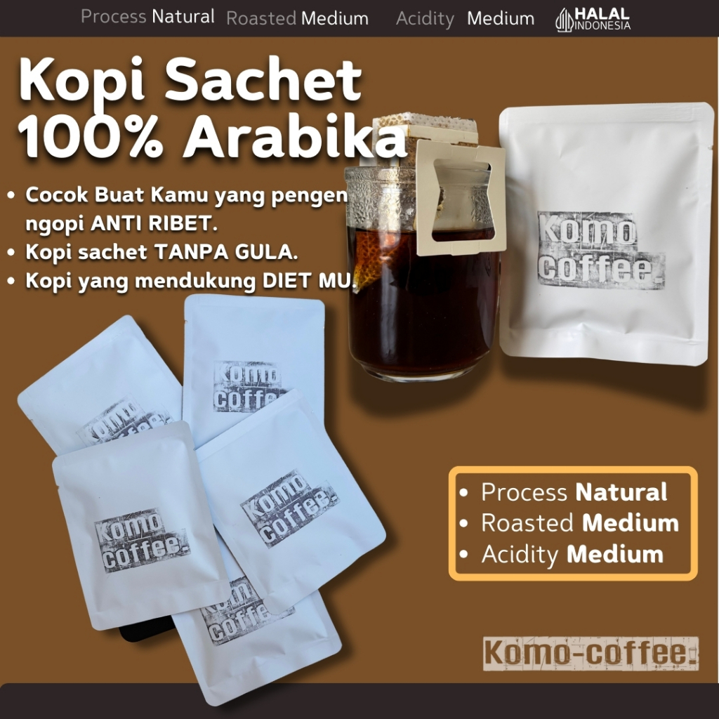 

KOPI ARABIKA ASLI SACHET TANPA GULA – KOPI SEHAT PRAKTIS DIET ALAMI - NATURAL