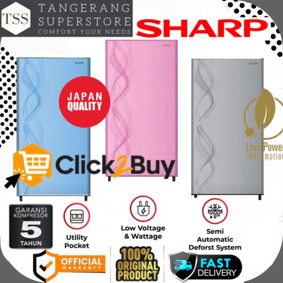 KULKAS 1 PINTU SHARP SJ-182ND SJ 182ND 182ND LEMARI ES 1 PINTU SHARP DIRECT COOLING SYSTEM EXTRA LOW
