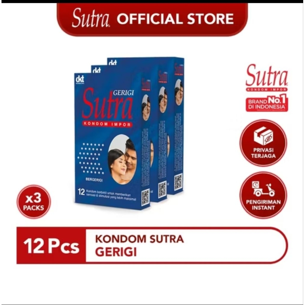 Kondom Sutra Gerigi 3 x 12pcs Kondom sutra Biru