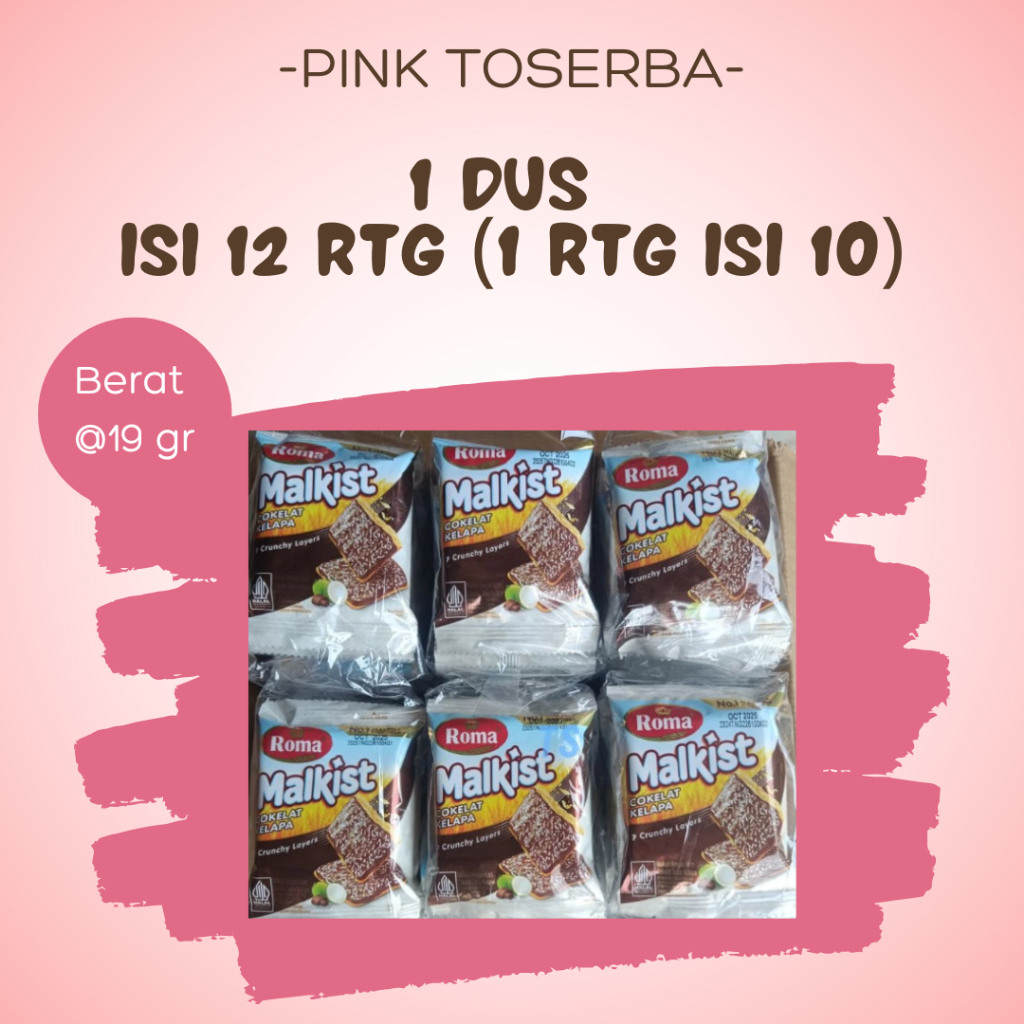 

[PINK] Roma Malkist Coklat Kelapa 1 Dus isi 12 Renceng - 19gram