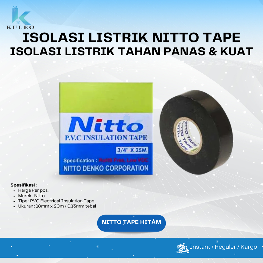 Nitto Tape Original - Isolasi Listrik Nitto Tape - Isolasi Listrik Tahan Panas dan Kuat Nitto Tape H