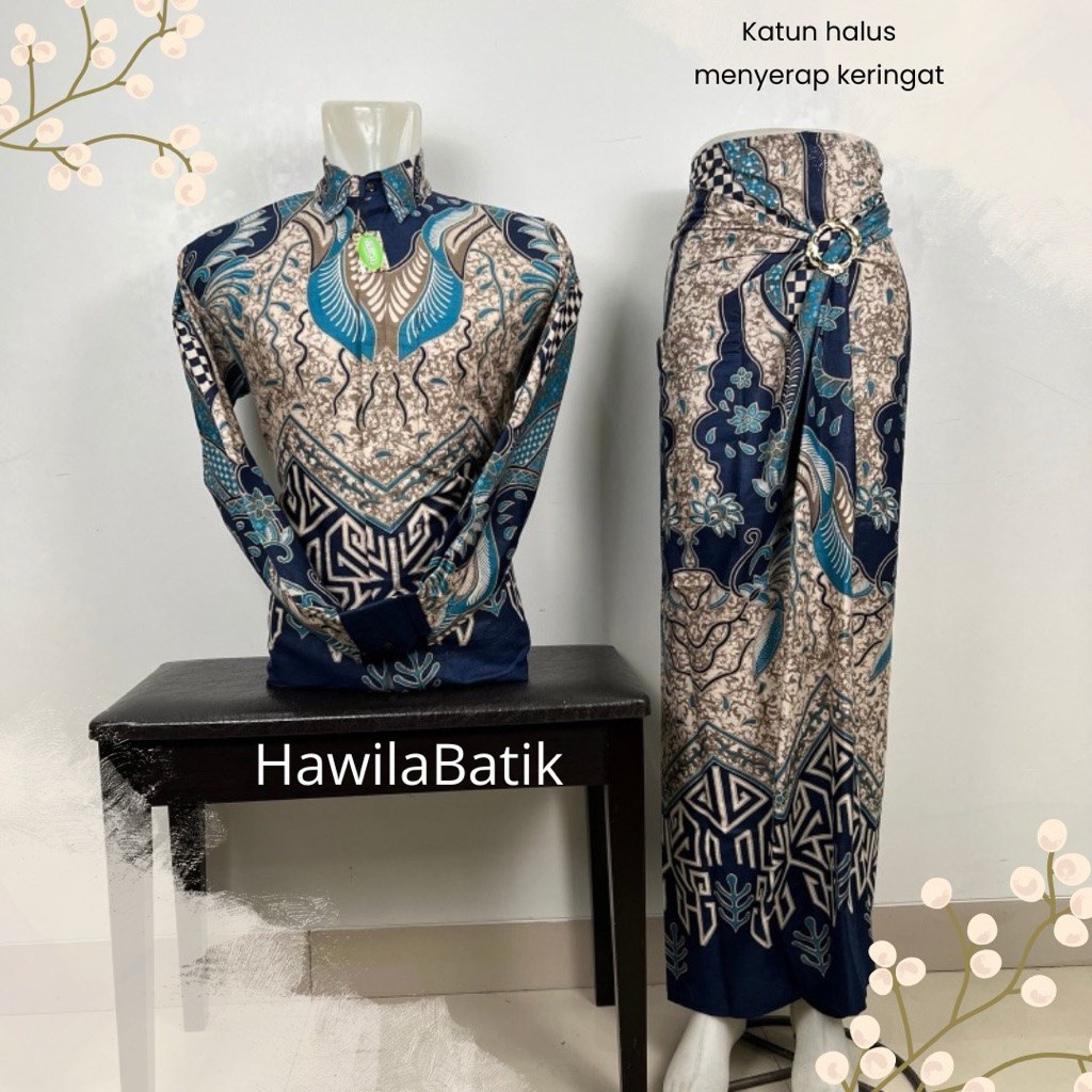 Couple Kemeja Batik dan Rok Lilit