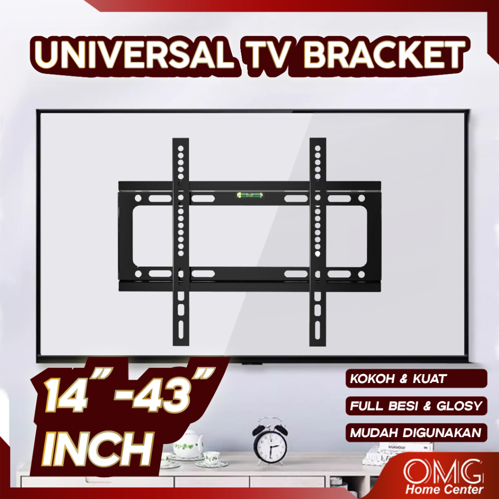 BRACKET TV LED 14 17 19 20 22 24 27 32 40 43 “ Inch Universal Smart TV Digital LCD Braket Fleksibel