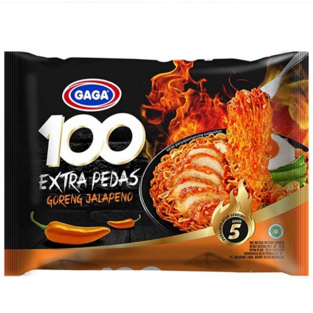 

Gaga 100 Ekstra Pedas Mie Instan Goreng Jalapeno 85 g
