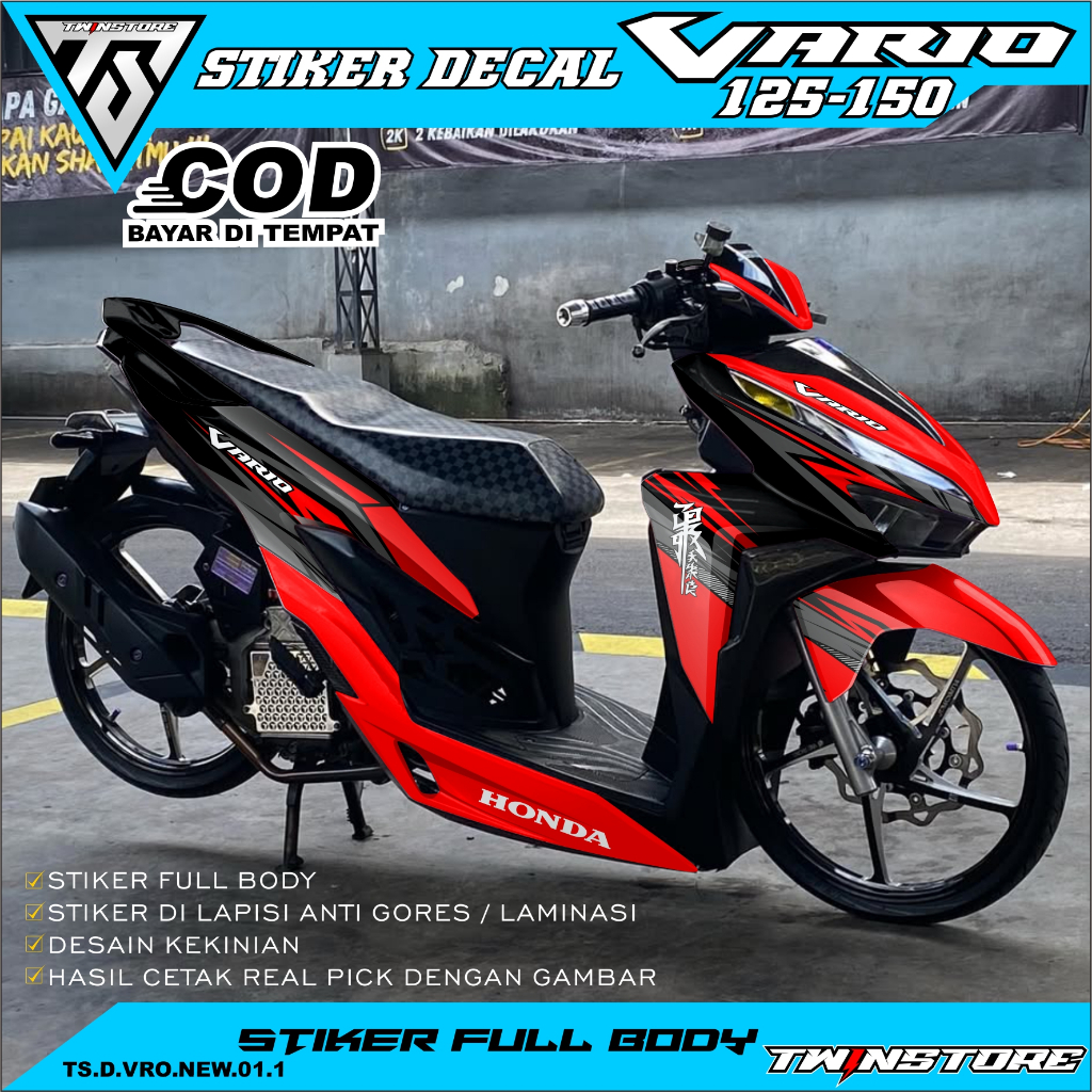 Sticker Variasi Decal Full Body Motor Honda Vario 125 150  2017 2018 2019 2020 2021 2022 Stiker Skot