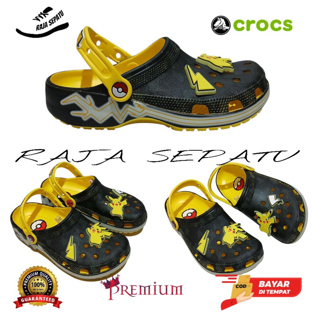 SANDAL CROCS POKEMON PIKACHU/SANDAL CROCS POKEMON/SANDAL CROCS PIKACHU/SANDAL CROCS DEWASA/SANDAL CR
