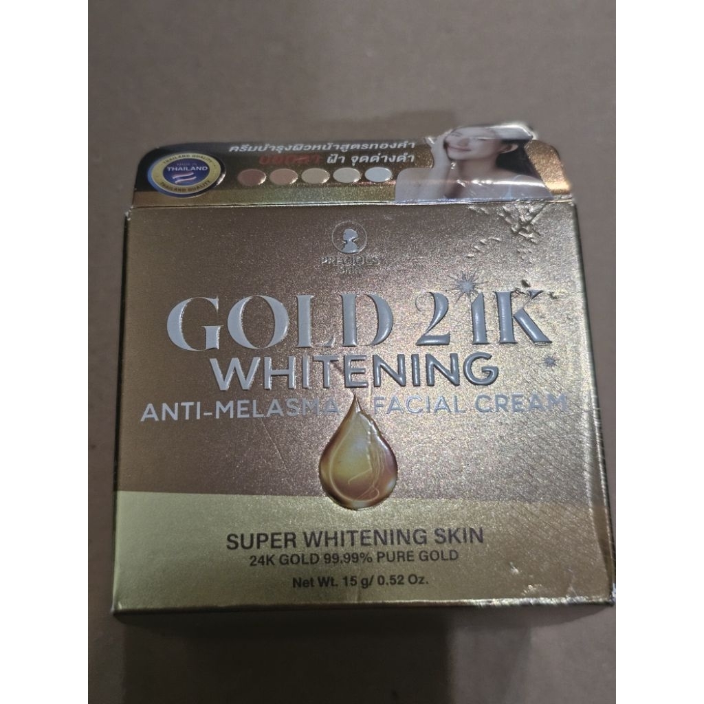 GOLD 24K WHITENING ANTI-MELASMA  FACIAL CREAM 15 GR  ORIGINAL THAILAND