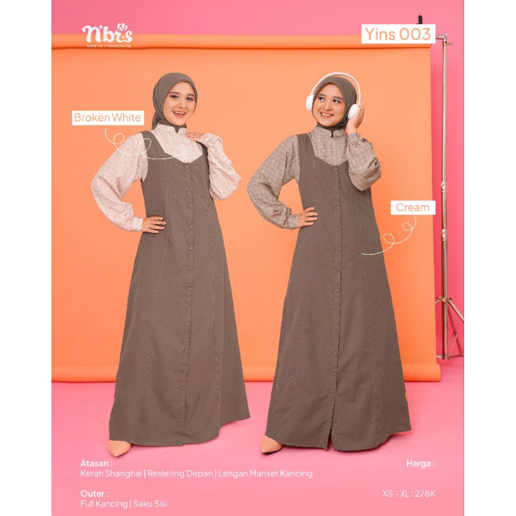 Gamis Nibras Yins 003( Outer dan atasan)