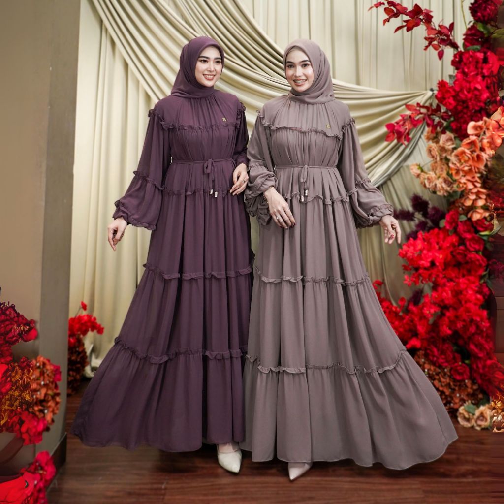 GAMIS TERBARU PAMELA / AJENG LONG DRESS WANITA MUSLIMAH ORIGINAL SPASSY