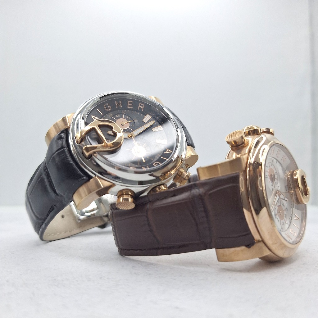 Jam tangan clasic pria Aigner | Jam tangan analog pria | Jam tangan kulit | Jam tangan hadiah