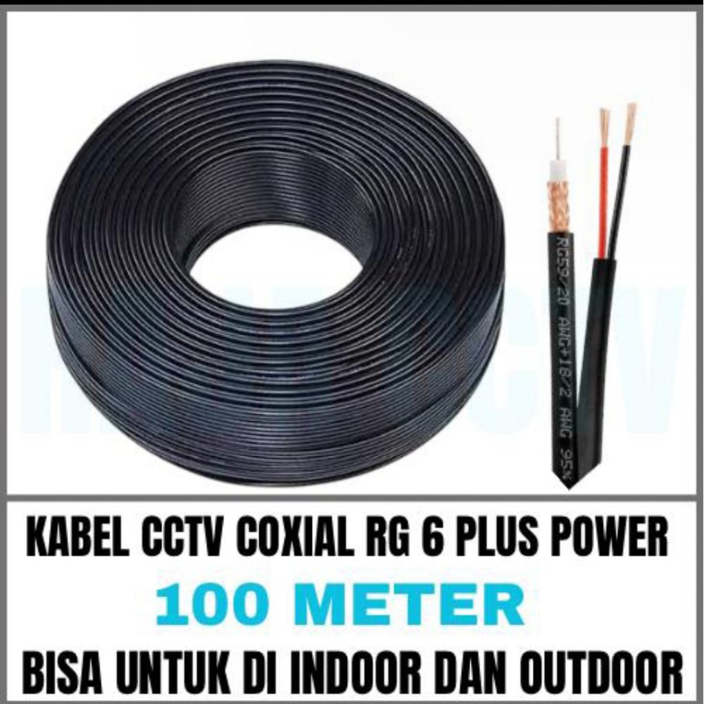 KABEL INTERLUC RG6+POWER 100m||Kabel cctv Outdoor||kabel cctv Doblejacket