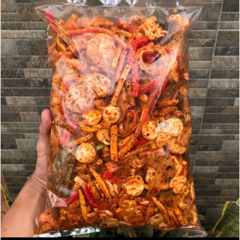 

seblak mix campur kemasan 500 gr pedas daun jeruk