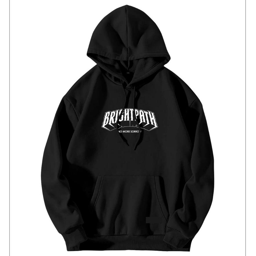 BRIGHTPATH - SWEATER PRIA HITAM SIMPLE BRIGHTPATH