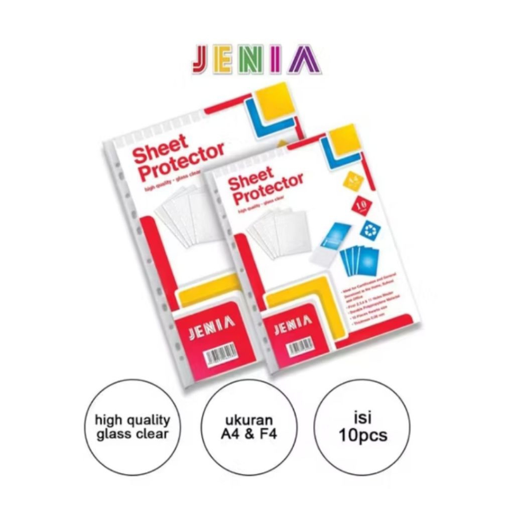

Pelindung Kertas Sheet Protector Folio / A4 JENIA isi 10lbr