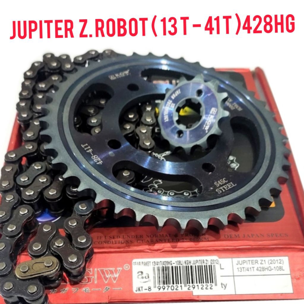 GEAR SET JUPITER Z ROBOT / CHAIN KIT JUPITER Z ROBOT / GIGI TARIK JUPITER Z ROBOT UKURAN 41T