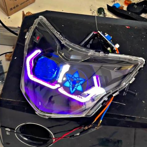 Headlamp Biled Mata Saringan New Jupiter MX LC V2-V7 Model Vietnam Style RGB