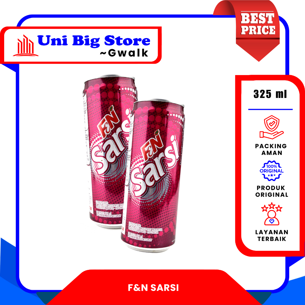 

F&N FN SARSI SODA RASA SARSAPILLA KALENG SOFT DRINK - 325 ml