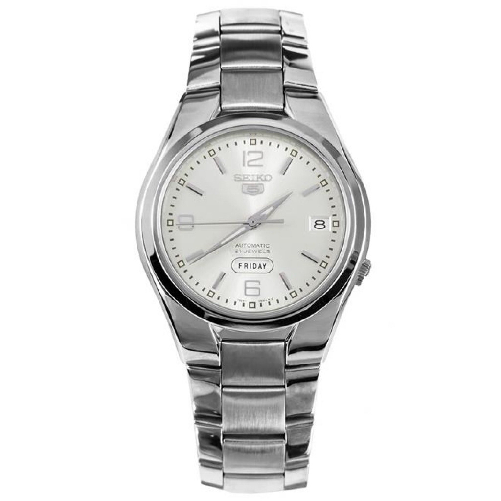 JAM TANGAN ANALOG SEIKO 5 SNK619K1 / SNK619 / SNK619K MECHANICAL AUTOMATIC MOVEMENT SILVER WHITE DIA