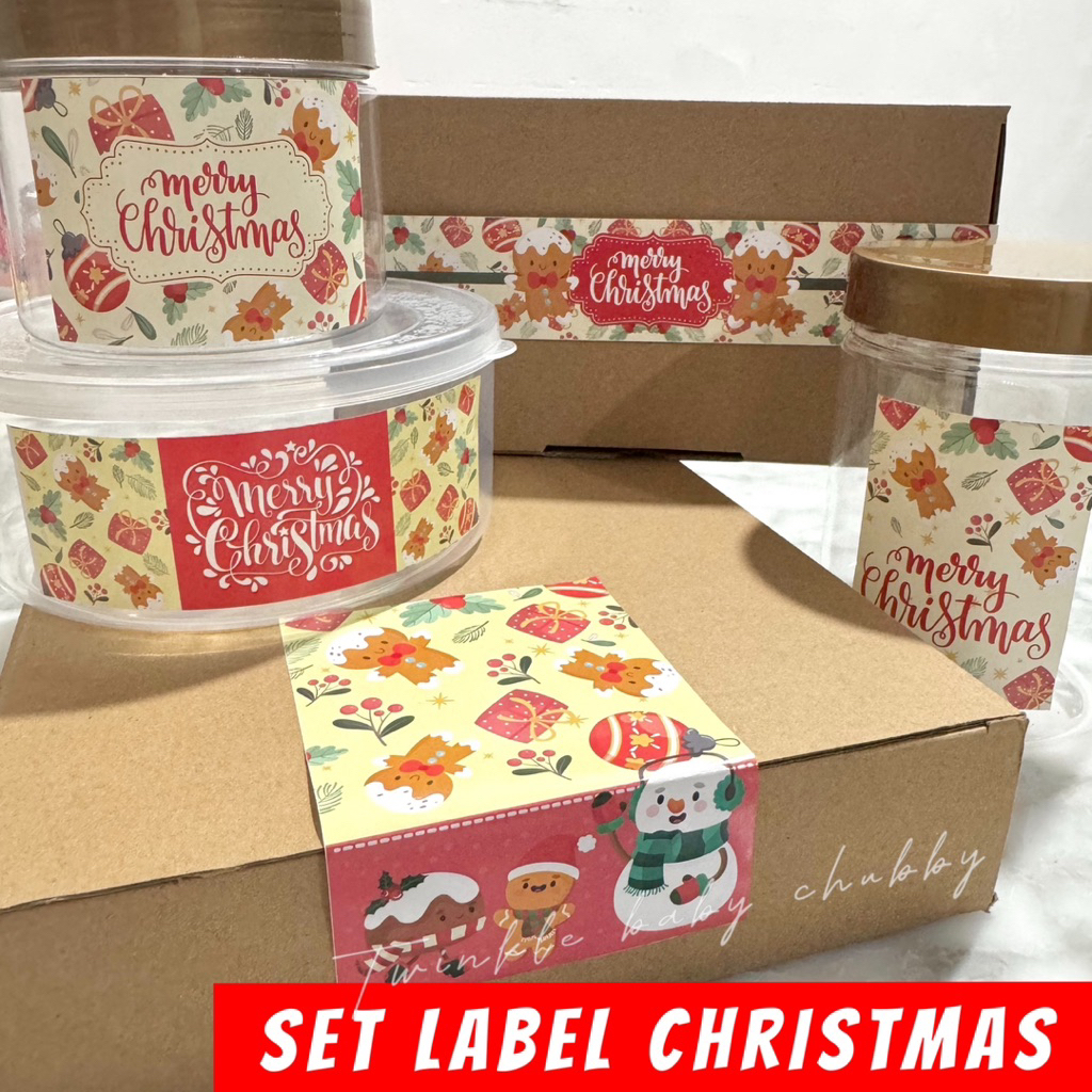 

STICKER LABEL CHRISTMAS SET PAPER BELT STIKER TOPLES NATAL XMAS HAMPERS KADO BINGKISAN KARTU UCAPAN GREETING CARDS CARD SANTA CLAUS GINGER