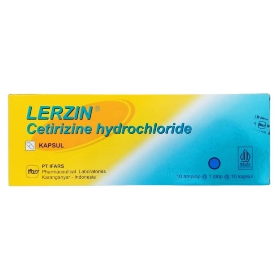 LERZIN Kapsul - Cetirizine Hydrochloride 10mg (100's /Dus)