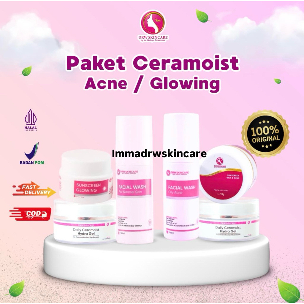 DRW Skincare Paket Ceramoist Acne & Normal Glowing