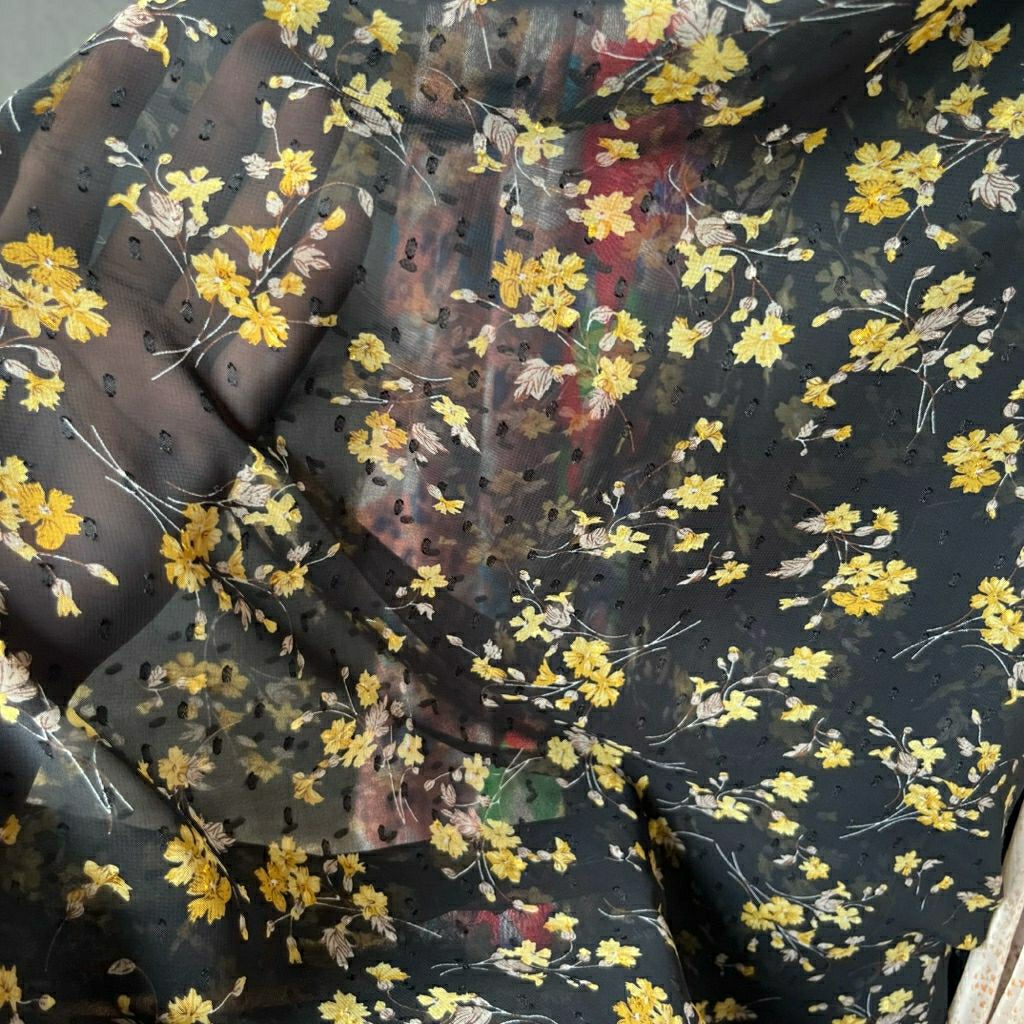 KAIN SIFON RUBIAH PREMIUM MOTIF BUNGA KECIL - KAIN SIFON URAGIRI MOTIF KEMBANG KECIL - BAHAN KAIN SI