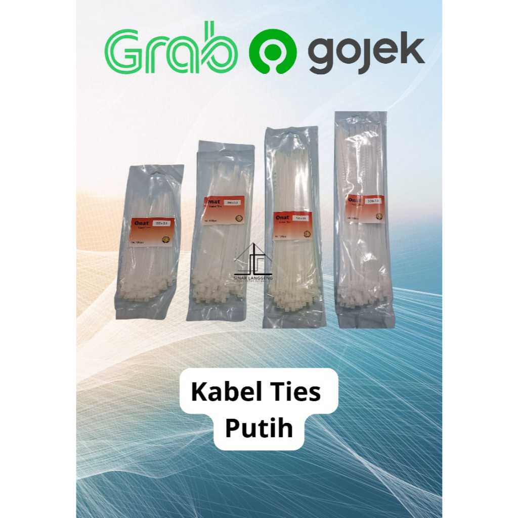 

KABEL TIES/CABLE TIE/KABEL TIS/TIES SERBAGUNA PUTIH 3,6X150 3,6X200 3,6X250 3,6X300
