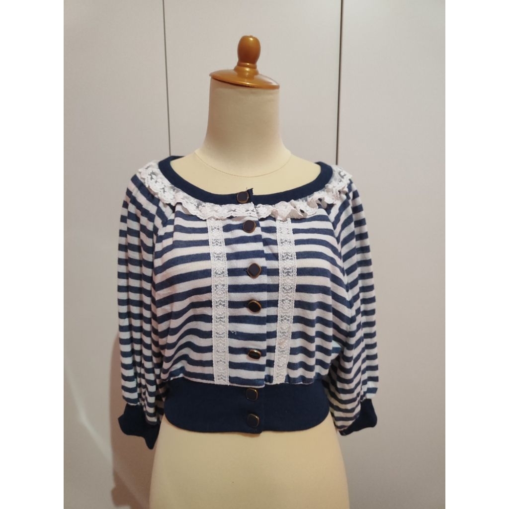 Lizlisa Cardigan Navy Mori Kei Style
