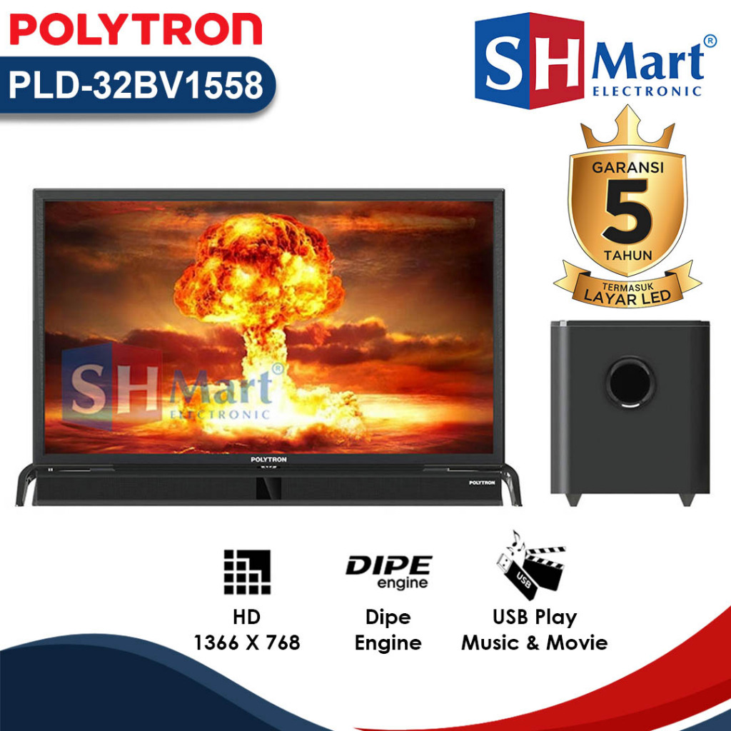 TV POLYTRON 32 NEW DIGITAL SOUNDBAR PLD-32BV1558 / 32BV1558 GARANSI RESMI