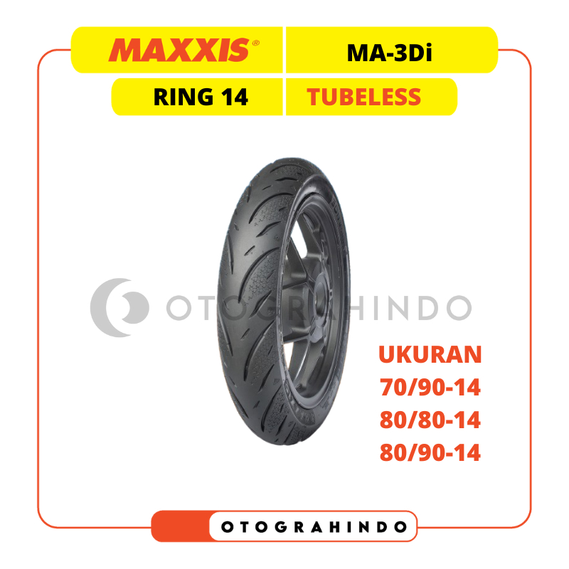 BAN LUAR SEPEDA MOTOR MAXXIS MA3Di UKURAN 80/90 90/90 RING 14 TUBELESS BAN MOTOR DEPAN BELAKANG BEAT