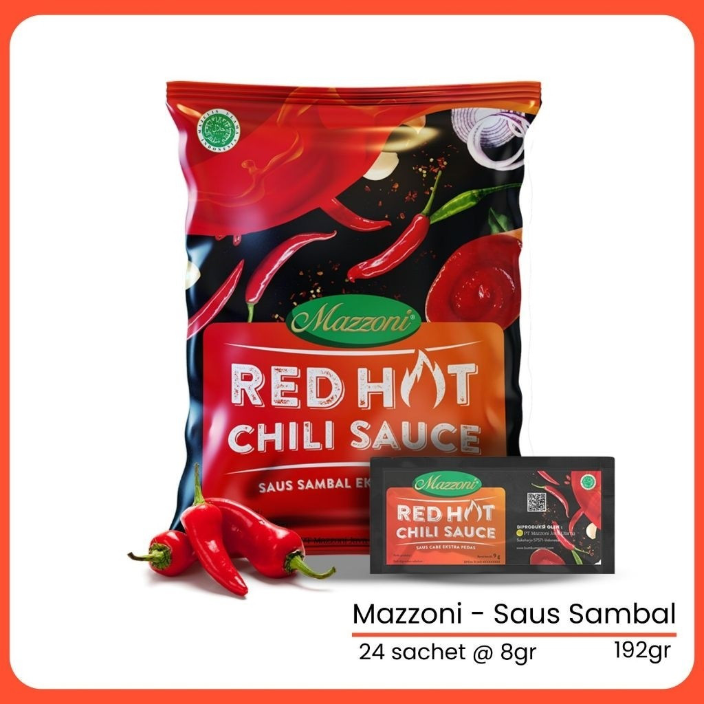 

Mazzoni Red Hot Chili Sauce 8gr sachet