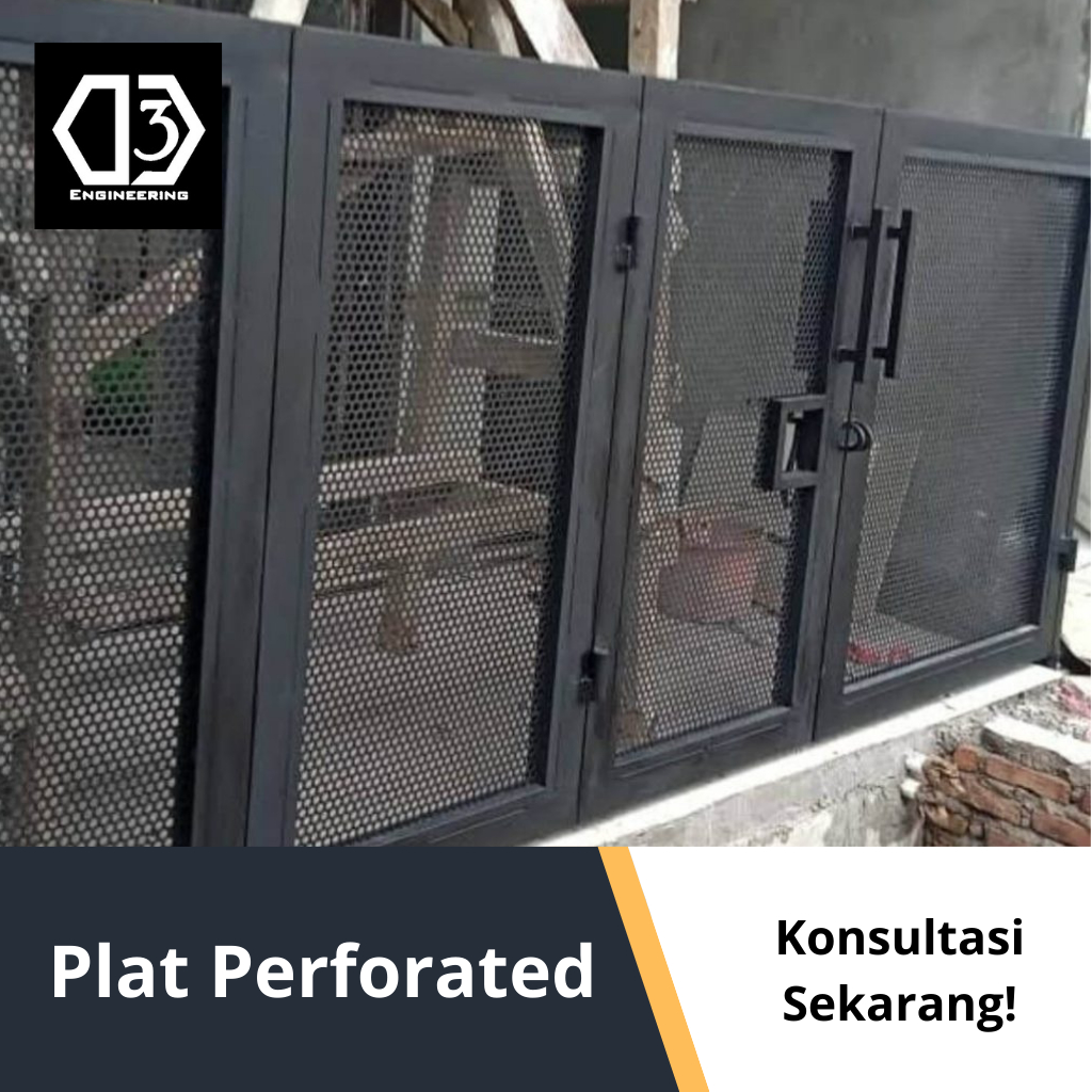 Pagar Besi Rumah Minimalis Plat Perforated | Pemasangan Jawa Timur