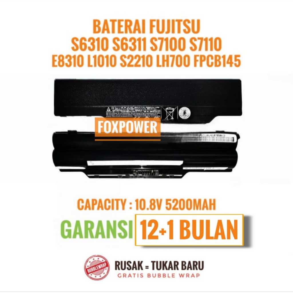 BATERAI FUJITSU S6310 S6311 S7100 S7110 E8310 L1010 LH700 FPCBP145 ORI