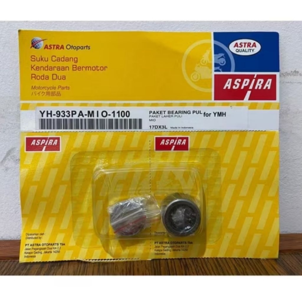 ASPIRA Bearing/Laher set pully motor mio/fino/nouvo/Xride YH-933PA-MIO-1100
