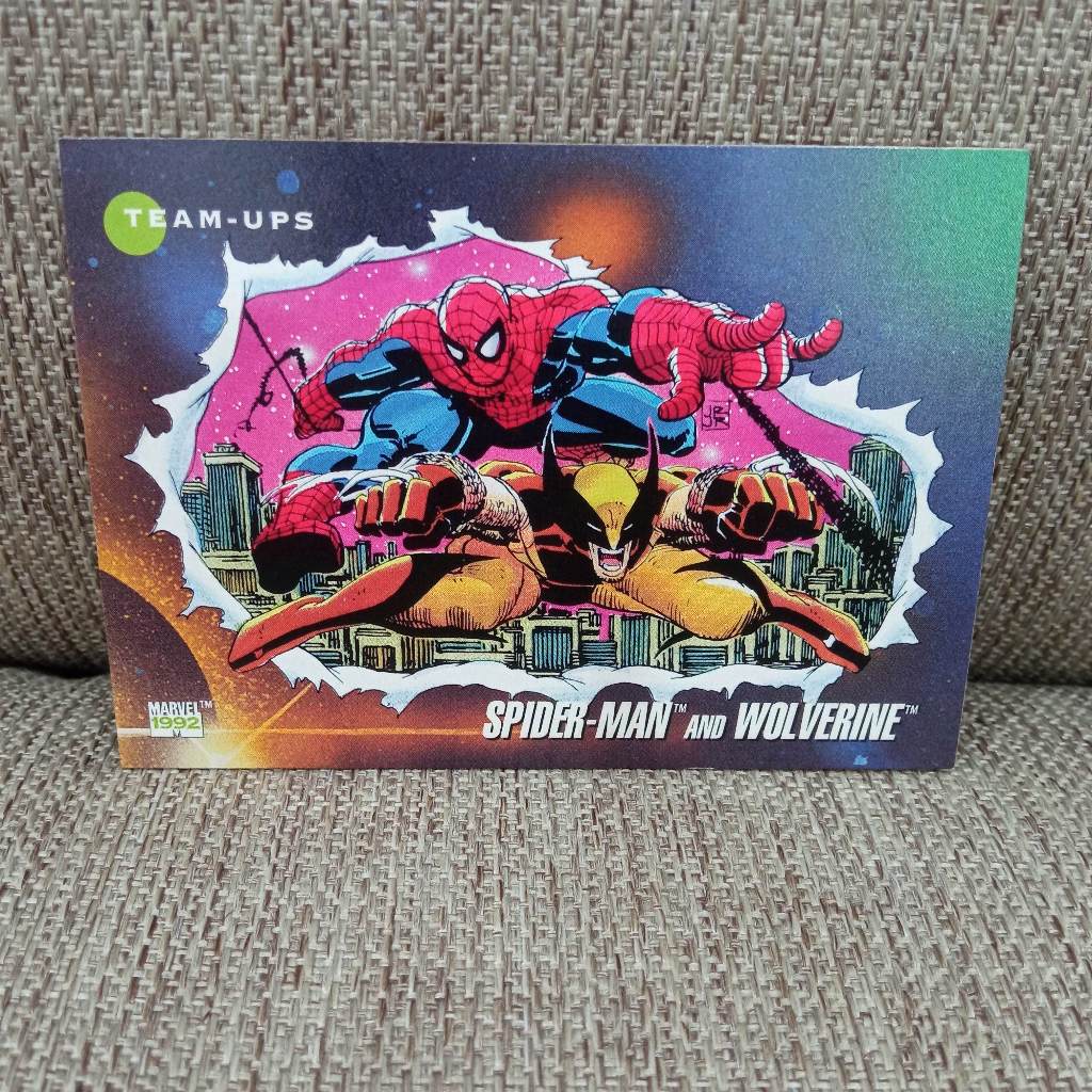 Kartu MARVEL 1992 TEAM-UP SPIDERMAN AND WOLVERINE Trading MARVEL Card