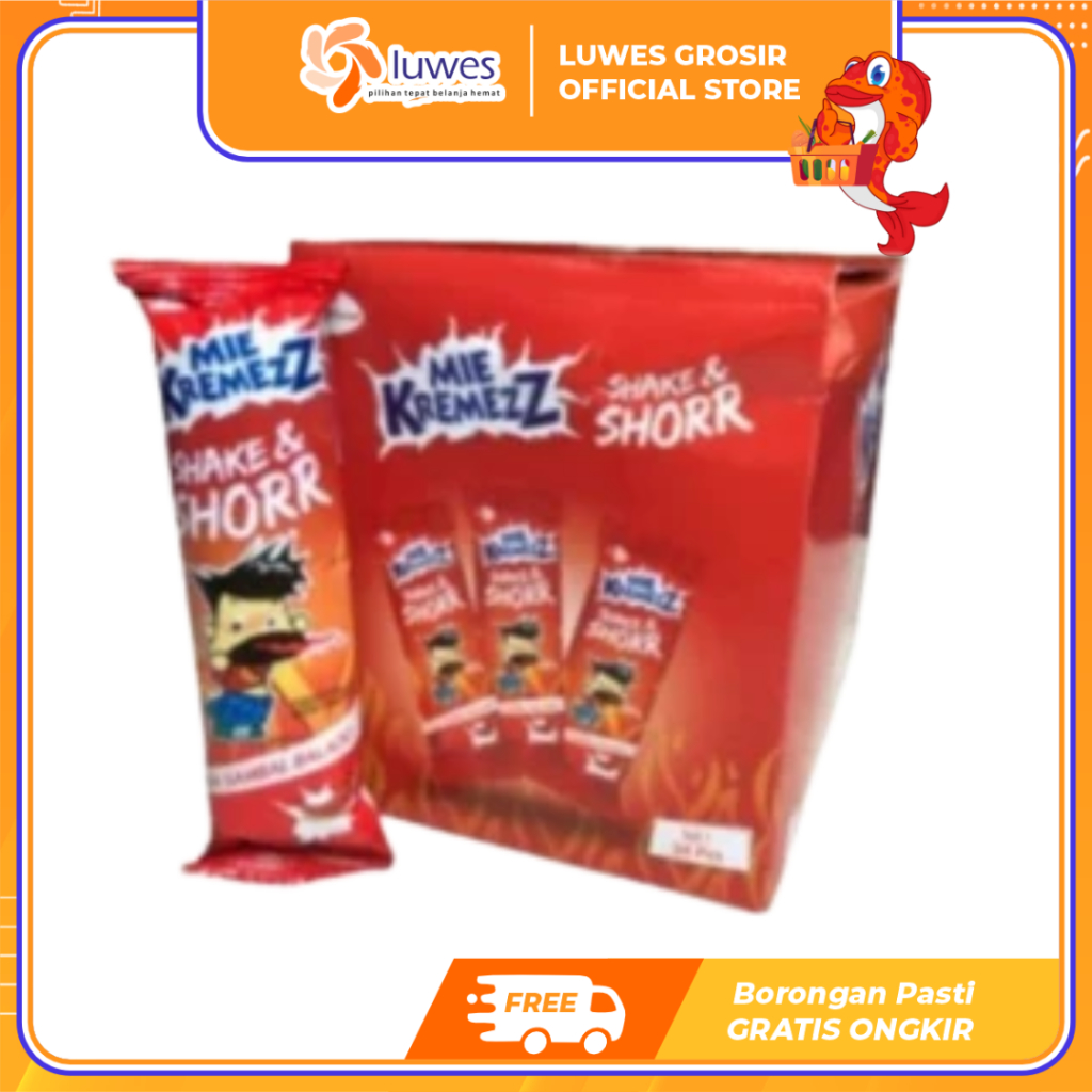 

[GROSIR] Mie Kremez Shake and Shorr 1 Box isi 20pcs Mie Kremes Rasa Sambal Balado Murah
